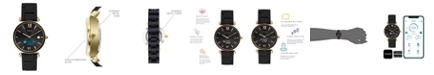 iTouch Connected Women's Hybrid Smartwatch Fitness Tracker: Gold Case with Black Metal Strap 38mm